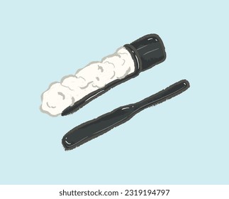 Minced fish and black fish ball maker in vector illustration