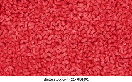 minced meat in close-up. Vector illustration. realistic.