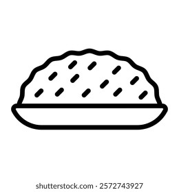 Minced Meat Vector Line Icon Design