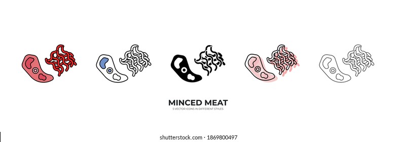  Minced meat vector type icon