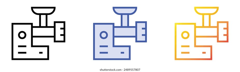 mincer icon. Linear, Blue Fill and Gradient Style Design Isolated On White Background