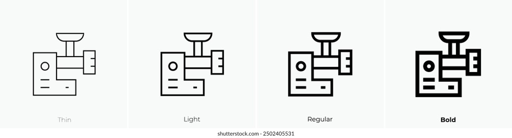 mincer icon. Thin, Light Regular And Bold style design isolated on white background
