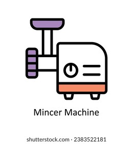 Mincer Machine vector Filled outline Design illustration. Symbol on White background EPS 10 File