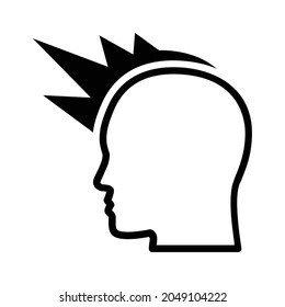 Mind attack or mind shielding line art vector icon for games and websites