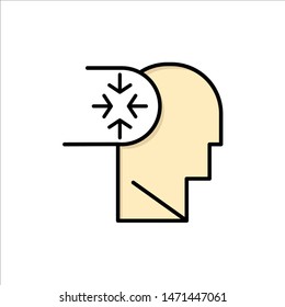 Mind, Autism, Disorder, Head  Flat Color Icon. Vector icon banner Template