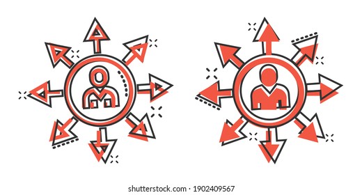 Mind awareness icon in comic style. Idea human cartoon vector illustration on white isolated background. Customer brain splash effect business concept.