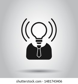 Mind awareness icon in flat style. Idea human vector illustration on isolated background. Customer brain business concept.