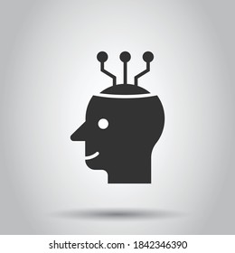Mind awareness icon in flat style. Idea human vector illustration on white isolated background. Customer brain business concept.