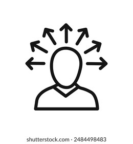 Icono de conciencia mental Vector lineal gráfico signo