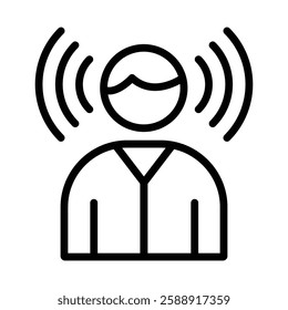 Mind awareness icon Outline vector symbol sign