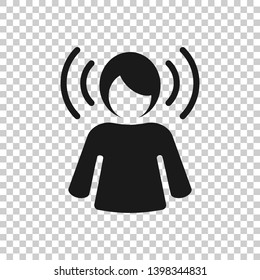 Mind awareness icon in transparent style. Idea human vector illustration on isolated background. Customer brain business concept.