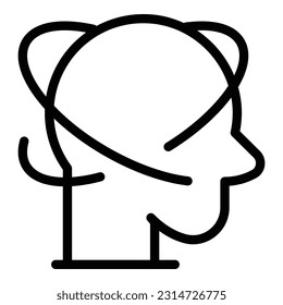 Vector de contorno de icono de balance de mente. Salud. Beneficios mentales