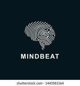 Mind beat logo. This logo incorporate with brain and tech wave in creative way. it will be suitable for tech, beat and brain related company.