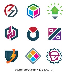 Mind bending attractive android mobile application logo business design modern solution icon set