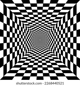 mind bending illusion black white pattern design.