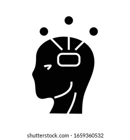 Icono negro, ilustración conceptual, símbolo plano vectorial, signo de glifo.