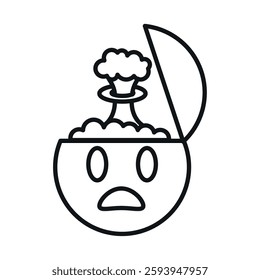 Mind Blown Brain with explosion and surprised icon