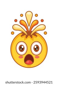 Mind blown cartoon emoji with expressive head burst