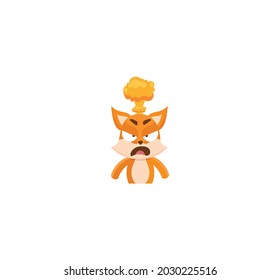 Mind Blown Fox Sticker Icon Isolated On White Background