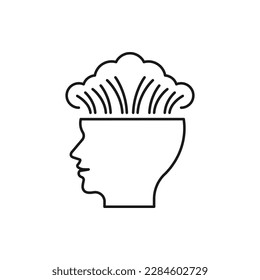 Mind blown icon line style isolated on white background. Vector illustration