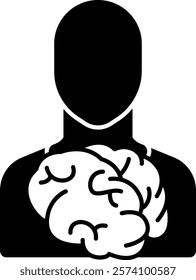 Mind body connection Icon - Black Filled Style - Neuroscience Theme