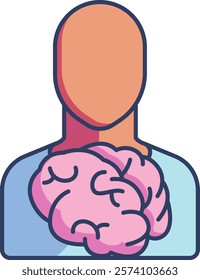 Mind body connection Icon - Lineal Color Style - Neuroscience Theme