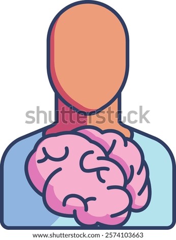 Mind body connection Icon - Lineal Color Style - Neuroscience Theme