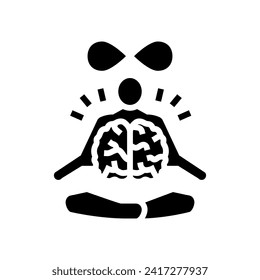 mind body connection neuroscience neurology glyph icon vector. mind body connection neuroscience neurology sign. isolated symbol illustration