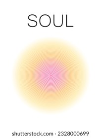 Mind Body Soul Aura Poster Piece Wall Art. Aura Energy Spiritual Gradient of Prints, Aesthetic Room Decor Wall Art