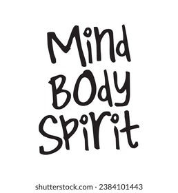 mind body spirit text on white background.