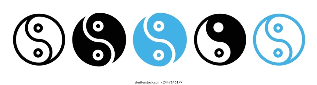 Icono de bienestar mental y corporal con el símbolo de armonía Ying Yang