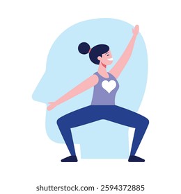 Mind and Body Woman Dynamic movement