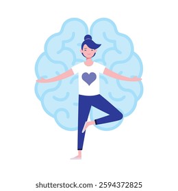 Mind and Body Woman in yoga pose