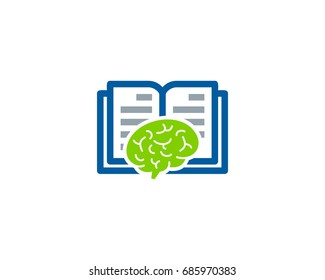 Mind Book Icon Logo Design Element