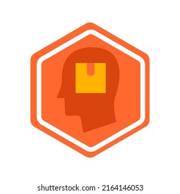 Mind Box Delivery Hexagonal Icon. Vector Illustration of Business Sign.