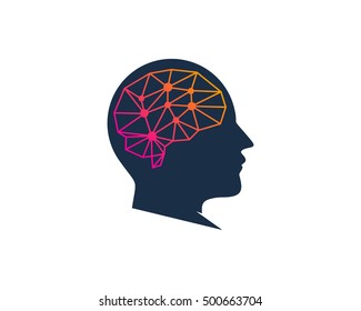 Mind Brain Head Logo Design Template