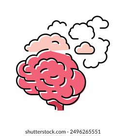 mind brain human color icon vector. mind brain human sign. isolated symbol illustration