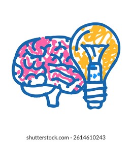 mind brain human doodle icon sketch vector. mind brain human sign. isolated symbol illustration