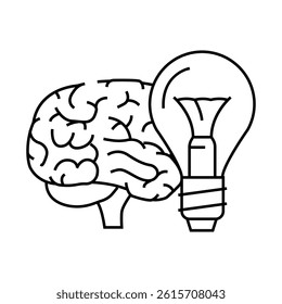 mind brain human line icon vector. mind brain human sign. isolated contour symbol black illustration