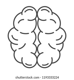 Mind brain icon. Outline mind brain vector icon for web design isolated on white background