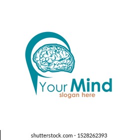 mind brain illustration logo concept commercial use