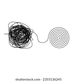 Mind Brain line illustration template