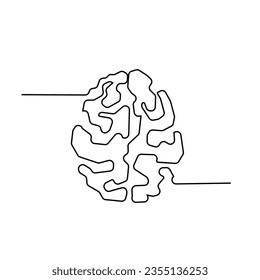 plantilla de ilustración de línea de cerebro