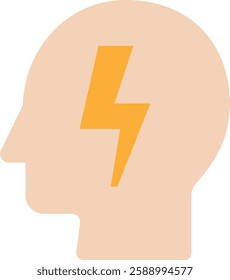 Mind Brain Thinking Icon Vector Flat Illustration