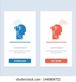 Mind, Brian, Award, Head  Blue and Red Download and Buy Now web Widget Card Template