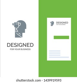 Mind, Brian, Award, Head Grey Logo Design and Business Card Template
