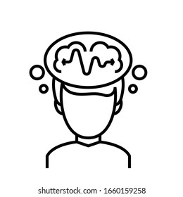 Mind burning line icon, concept sign, outline vector illustration, linear symbol.