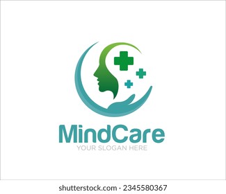 mind care logo designs simple modern for medical service and clinic logo