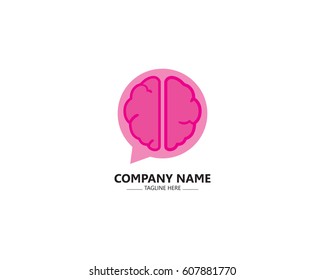 Mind Chat Brain Talk Logo Design Template
