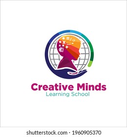 mind child care learning school logo designs simple modern